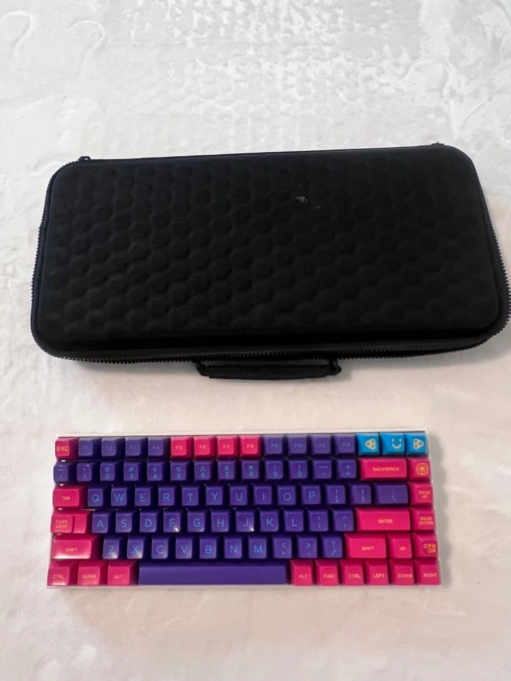 Custom 65% Mechanical Gaming Keyboard w/ Hard Carry Case, USB Cable & Keycap Pul